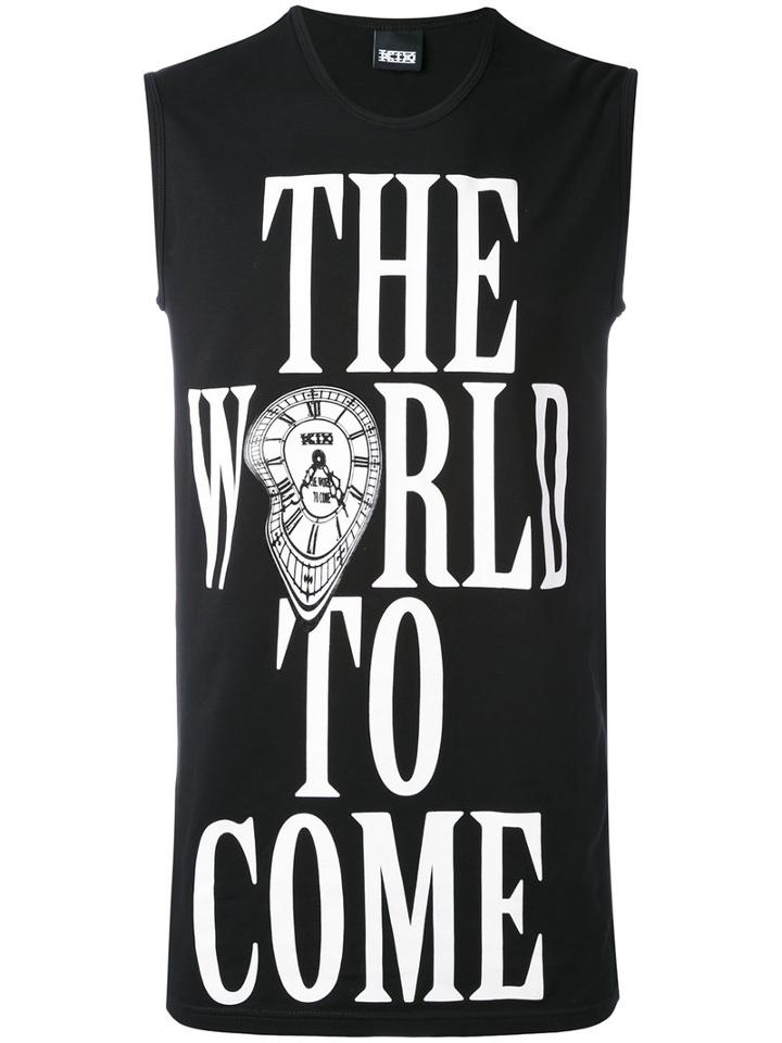 Ktz - Slogan Vest Top - Men - Cotton/spandex/elastane - M, Black, Cotton/spandex/elastane