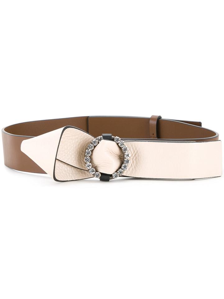 Marni - Crystal Buckle Belt - Women - Calf Leather - 75, Women's, Brown, Calf Leather