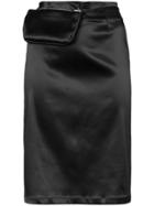 1017 Alyx 9sm Detachable Pouch Satin Pencil Skirt - Black