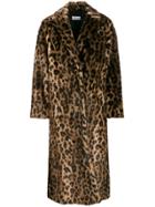 Red Valentino Red(v) Leopard Print Open Front Coat - Brown