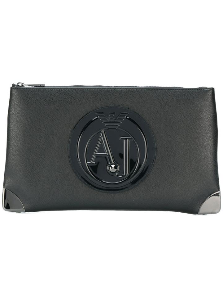 Armani Jeans Logo Plaque Zip Clutch - Unavailable