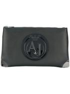 Armani Jeans Logo Plaque Zip Clutch - Unavailable