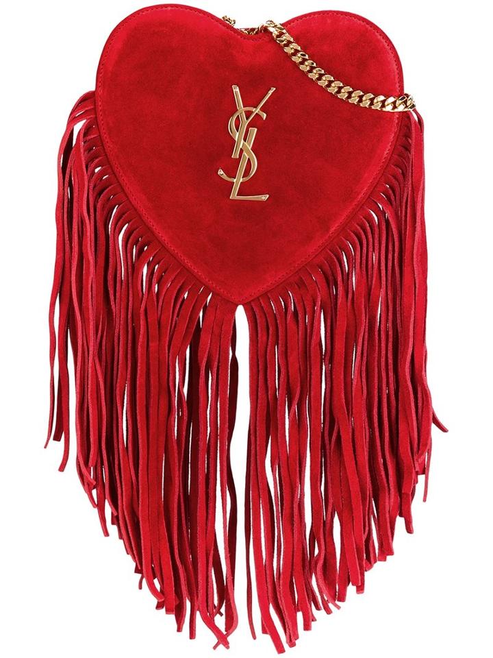 Saint Laurent Mini 'love' Fringed Crossbody Heart Bag