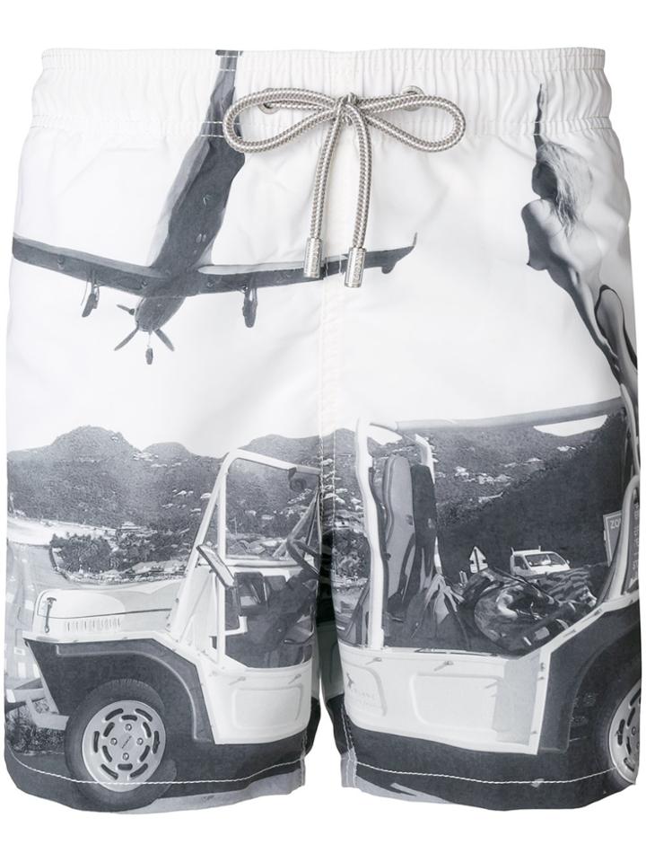 Mc2 Saint Barth Barbados Print Swim Shorts - White