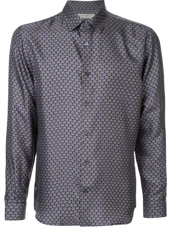 Gieves & Hawkes Crown Embroidered Shirt - Blue