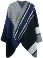 Barena Striped Cape Coat, Men's, Size: 48, Grey, Nylon/virgin Wool
