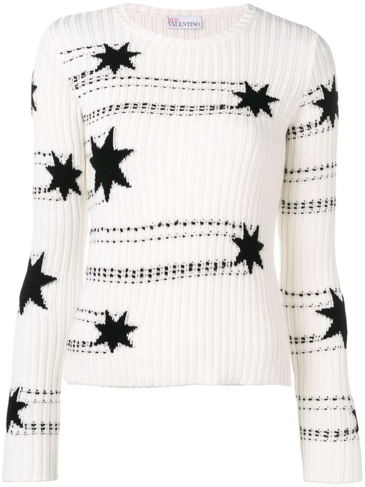 Red Valentino Red Valentino Star Intarsia Jumper - White