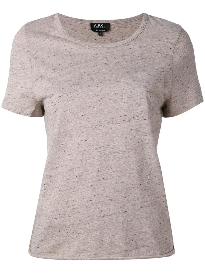 A.p.c. - Short Sleeve T-shirt - Women - Cotton/wool/other Fibers - S, Nude/neutrals, Cotton/wool/other Fibers