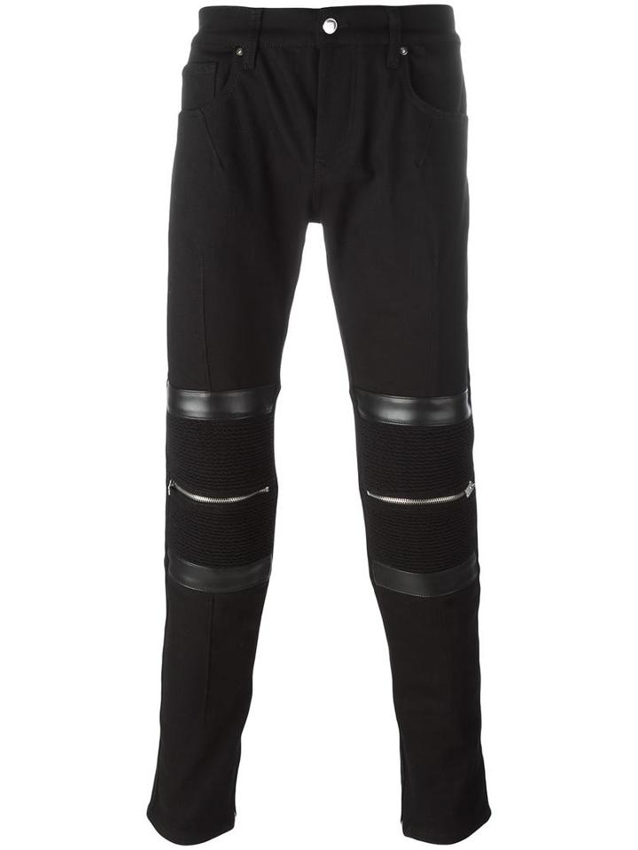 Les Hommes Urban Zipped Detailing Trousers, Men's, Size: 46, Black, Cotton/spandex/elastane