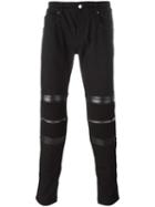 Les Hommes Urban Zipped Detailing Trousers, Men's, Size: 46, Black, Cotton/spandex/elastane