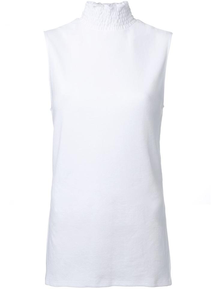 Le Ciel Bleu Frill Neck Sleeveless Blouse