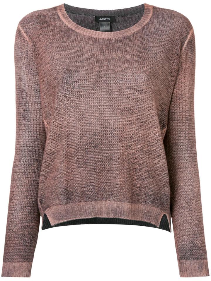 Avant Toi Round Neck Jumper - Pink & Purple