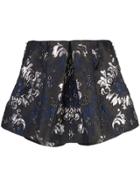 Vera Wang Grommeted Embroidered Shorts - Black