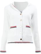 Thom Browne Hooded Buttoned Cardigan - White