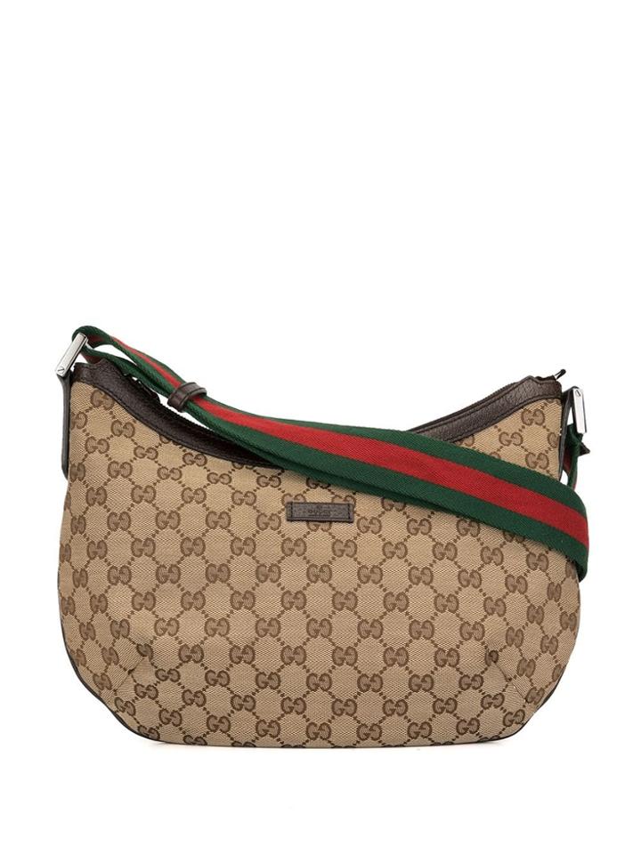 Gucci Pre-owned Gg Shelly Line Sylvie Web Detail Shoulder Bag - Brown