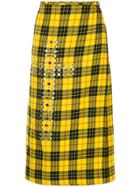 Comme Des Garçons Vintage Studded Tartan Wrap Skirt - Yellow & Orange