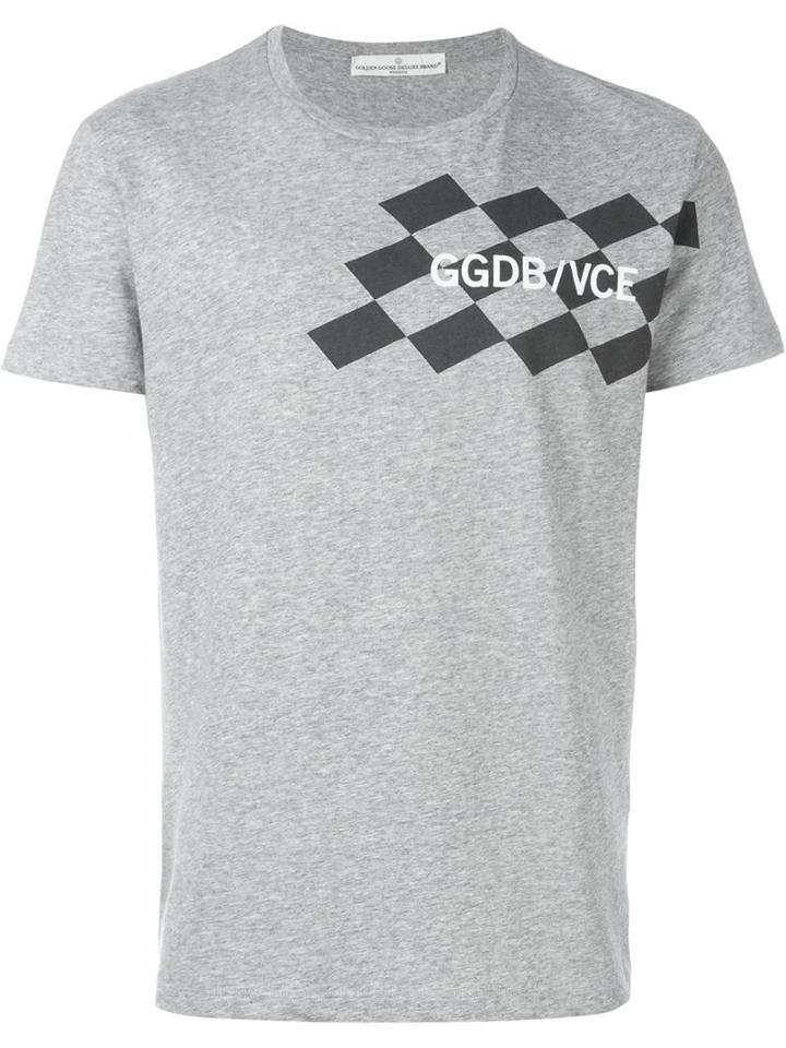 Golden Goose Deluxe Brand Printed T-shirt, Men's, Size: Medium, Grey, Cotton