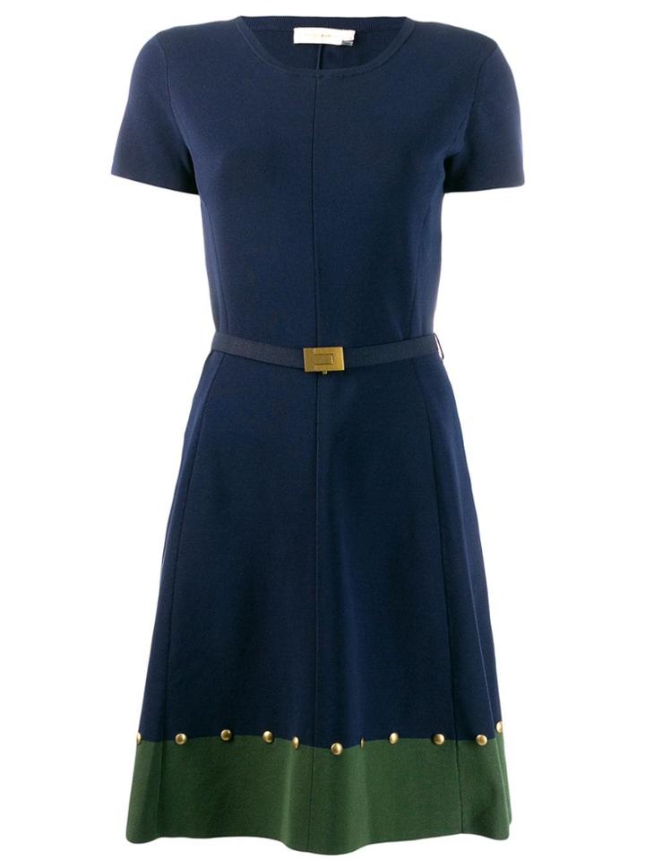 Tory Burch Belted Skater Dress - Blue