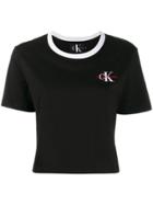 Calvin Klein Logo Print Cropped T-shirt - Black