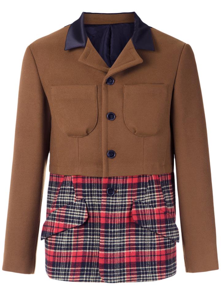 À La Garçonne Panelled Jacket - Brown