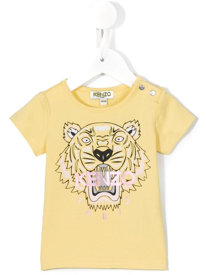 Kenzo Kids - Logo Print T-shirt - Kids - Cotton/spandex/elastane - 3 Mth, Infant Girl's, Yellow/orange