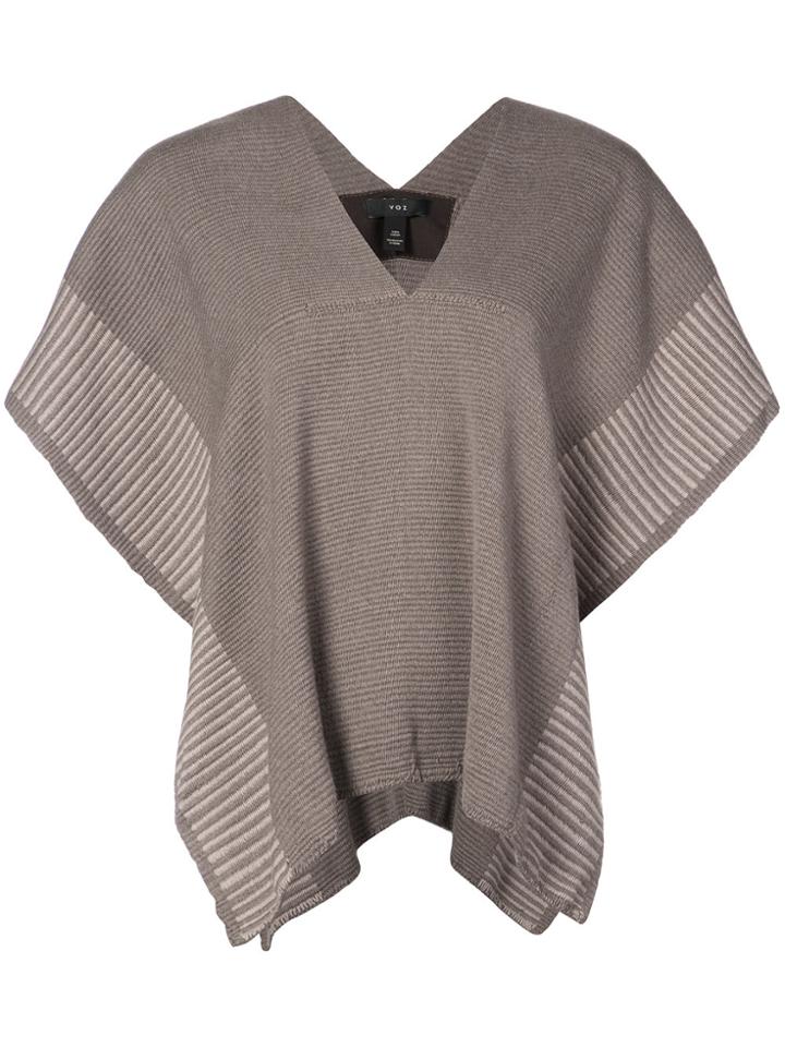 Voz Striped Edge Manta - Brown