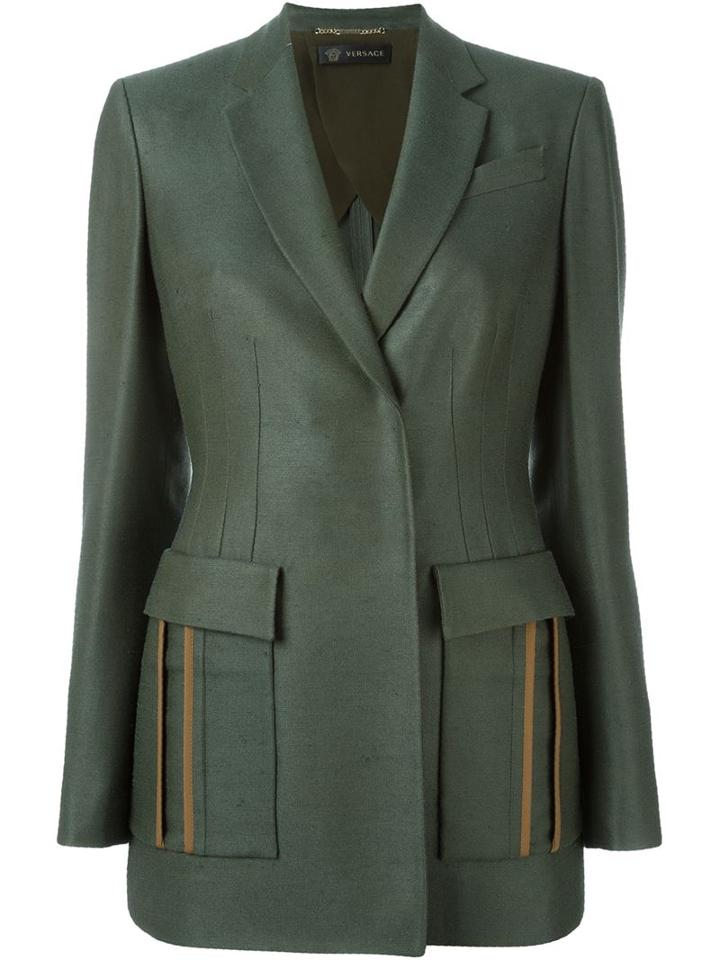 Versace Fitted Waist Blazer
