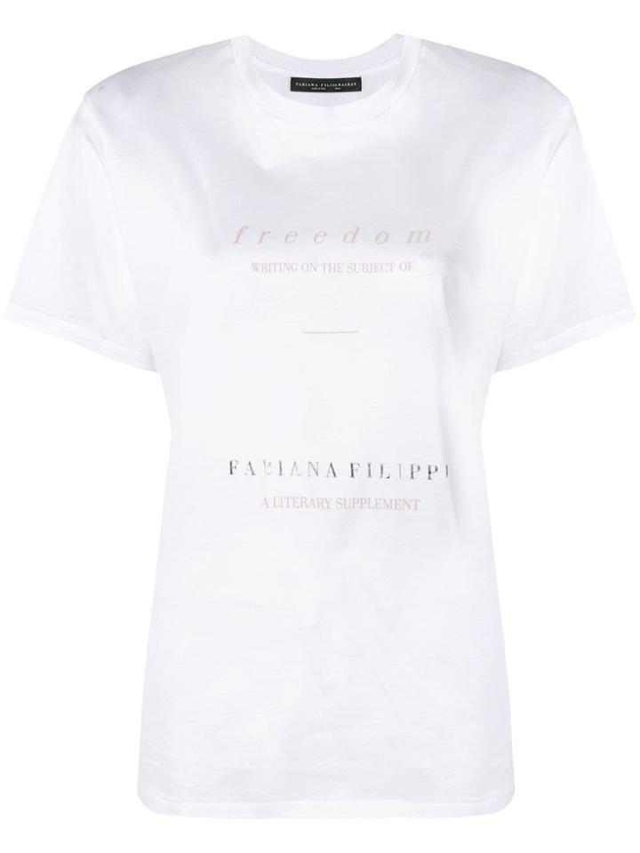 Fabiana Filippi Slogan Print T-shirt - White
