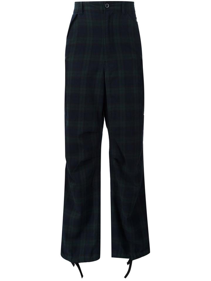 Faith Connexion Tartan Cargo Trousers, Men's, Size: Small, Green, Cotton