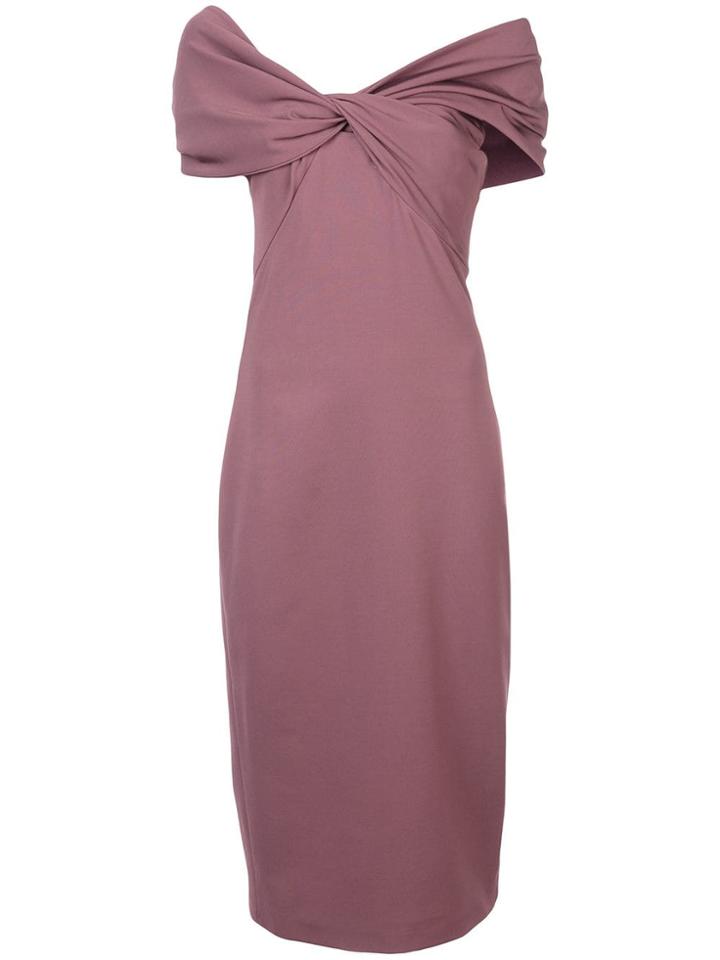 Cushnie Off-shoulder Midi Dress - Red