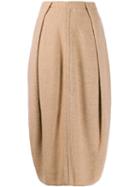 Jil Sander Balloon-shape Midi Skirt - Brown