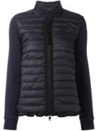 Moncler Grosgrain Trim Padded Jacket, Women's, Size: Large, Blue, Polyamide/cotton/feather Down