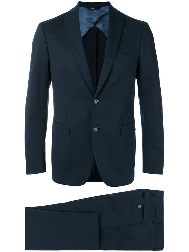 Tonello Formal Two-piece Suit, Men's, Size: 50, Blue, Cotton/spandex/elastane