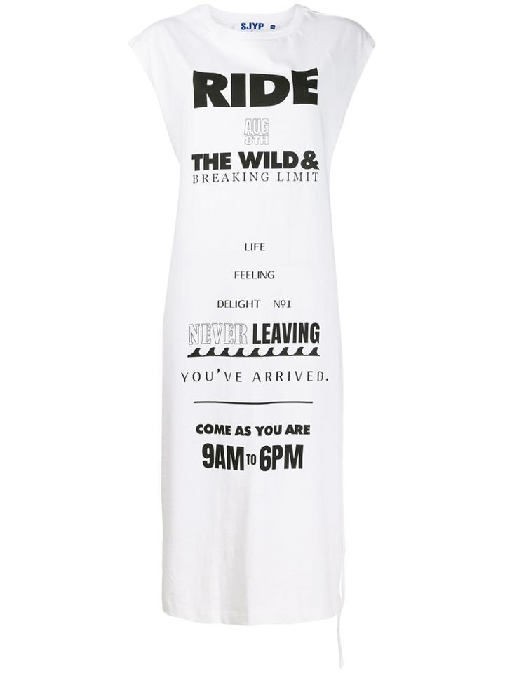 Sjyp Regular-fit Printed Tank Dress - White