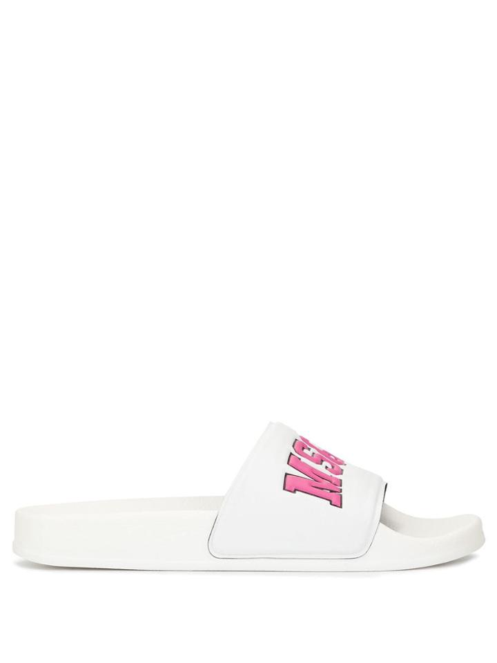 Msgm Logo Embossed Slides - White