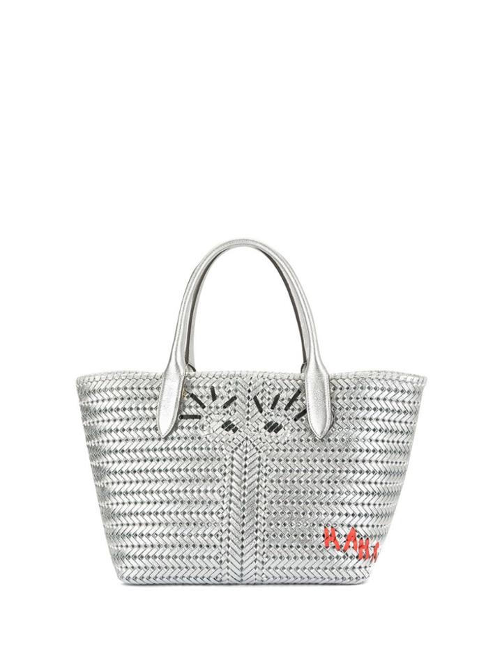 Anya Hindmarch Woven Tote - Silver