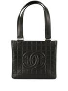 Chanel Pre-owned Choco Bar Cc Tote Bag - Black
