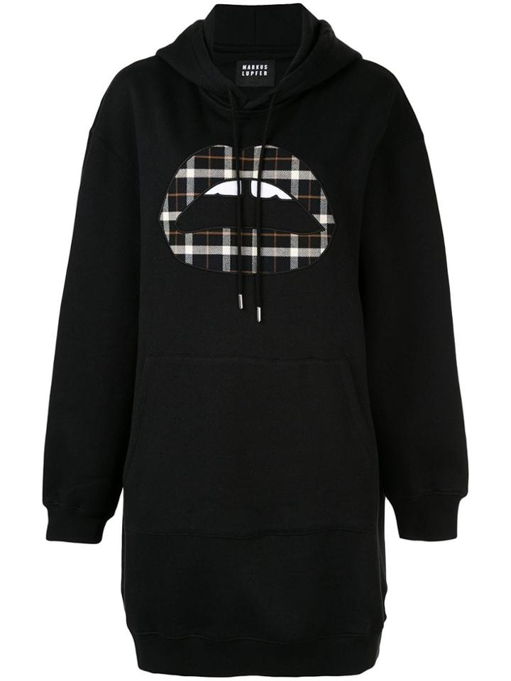 Markus Lupfer Logo Patch Hoodie Dress - Black