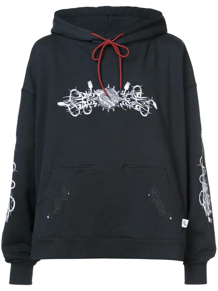 Rochambeau Dragon Print Hoodie - Black