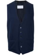 Estnation - Buttoned Waistcoat - Men - Cotton - S, Blue, Cotton