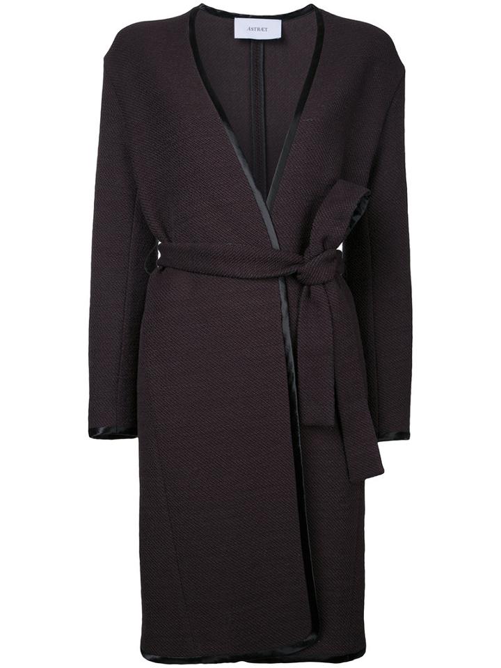 Astraet - Belted Coat - Women - Cotton - 1, Brown, Cotton