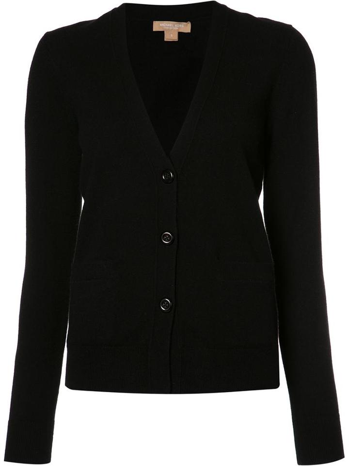 Michael Kors V-neck Buttoned Cardigan, Women's, Size: Small, Black, Cashmere