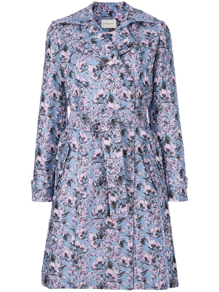 Giuseppe Di Morabito Floral Belted Trench Coat - Pink & Purple