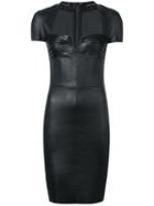 Jitrois - Cap Sleeve Dress - Women - Leather - 38, Black, Leather