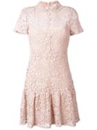 Red Valentino Macramé Mini Dress, Women's, Size: 44, Pink/purple, Cotton/silk/polyester/polyamide
