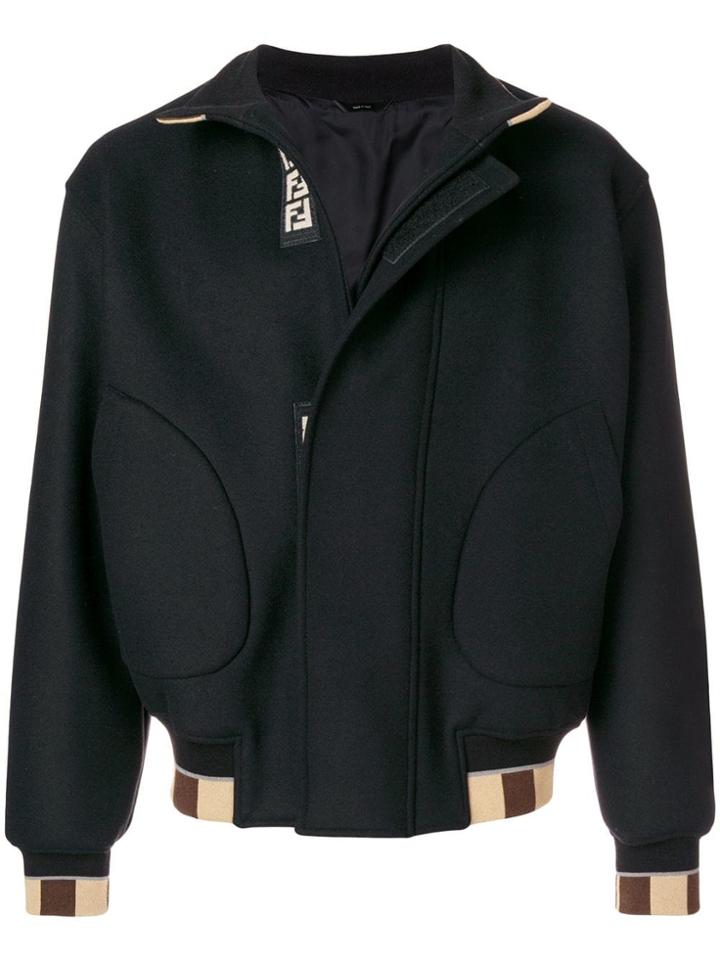 Fendi Concealed Fastening Bomber Jacket - Black