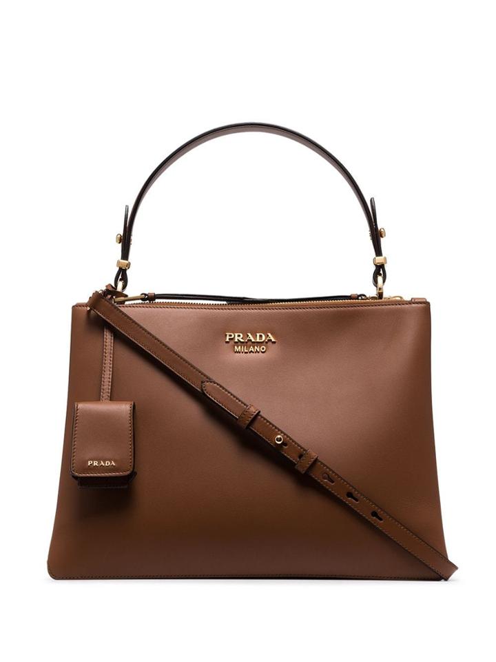 Prada Double-zip Tote Bag - Brown