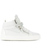 Giuseppe Zanotti Design Coby Hi-top Crystal Sneakers - White