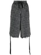 Faith Connexion Houndstooth Long Shorts - Black