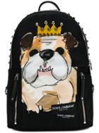 Dolce & Gabbana Vulcano Backpack With Dog Print - Black